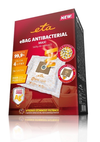 Vrecká pre vysávače ETA eBag Antibacterial Maxi 9600 68021 Vrecká pre vysávače ETA eBag Antibacterial Maxi 9600 68021