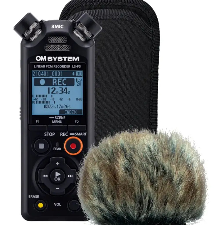 Diktafón OM SYSTEM LS-P5 Wind protection KIT čierny