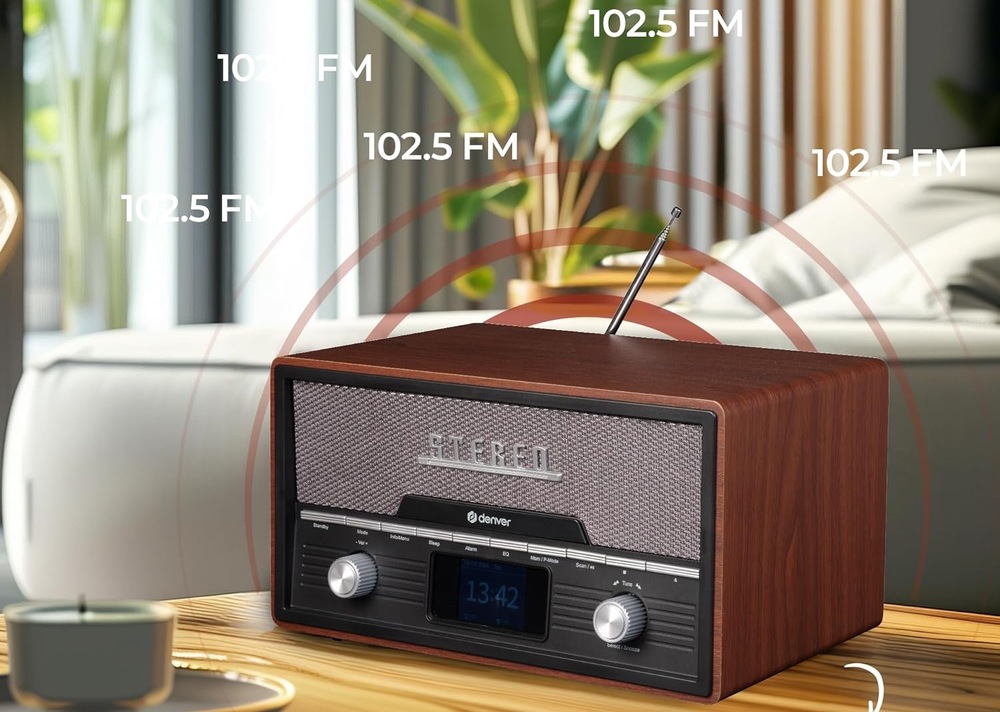 Rádioprijímač DAB+/CD Denver MDA-525DW hnedý