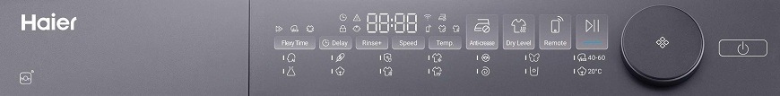 Práčka so sušičkou Haier HWD90-BP14367TUS biela detail panelu práčky so sušičkou haier HWD90-BP14367TUS