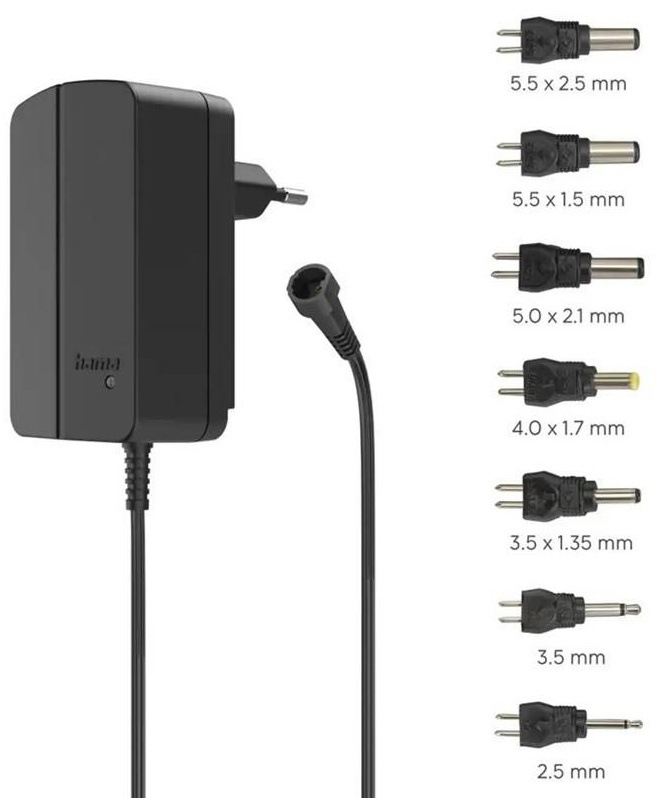 Hama univerzálna 9-24 V, 24 W, nastaviteľný, 7 konektorov