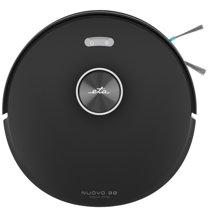 Robotický vysávač ETA Nuovo30 Aqua Pro 7983 90000 čierny Chytrý robotický vysávač s mopom ETA Nuovo Aqua Pro, detail horného panelu a ovládania