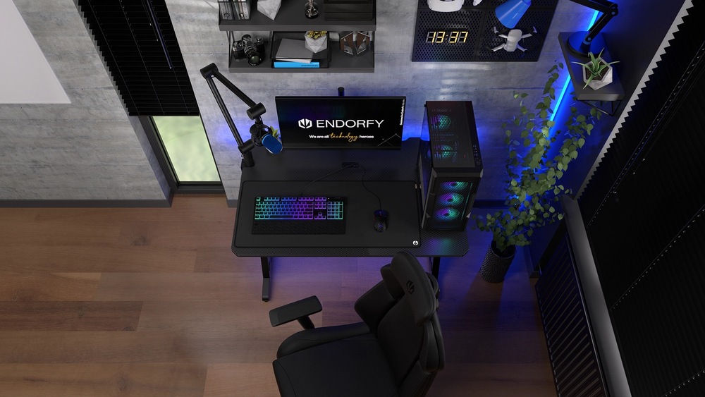 Herný stôl ENDORFY Atlas S Electric Dark Wood hnedý Odolným prevedením ponúka stôl ENDORFY Atlas S Electric nosnosť až 50 kg