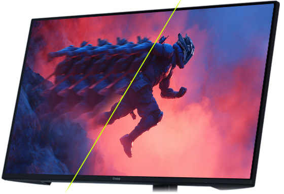 Herný monitor IIYAMA G-Master GB2471HS-B1 čierny Vľavo trhaný obraz pri frekvencii 120 Hz, vpravo plynulý obraz na monitore IIYAMA G-Master GB2471HS-B1 s 240Hz obnovovacou frekvenciou