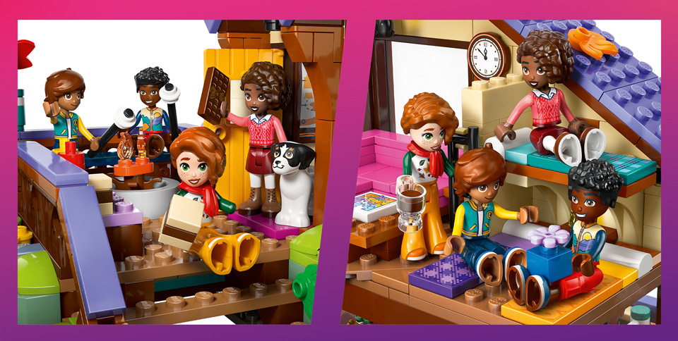 Stavebnica LEGO® Friends 42705 Útulná chata v jesennom lese Aplikácia LEGO Builder sprehľadní stavanie krok za krokom a pomôže deťom prezerať hotovú chatu, ktorú je možné tiež vystaviť.