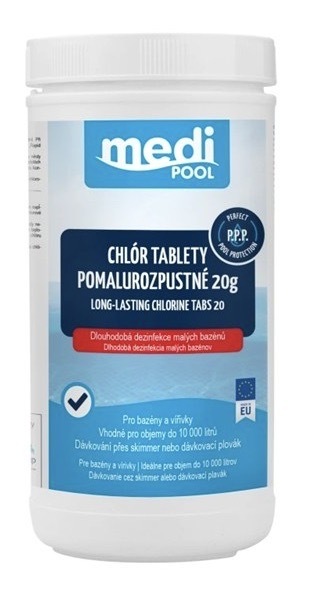 Bazénová chémia MediPOOL na dezinfekciu vody, hmotnosť 1 kg