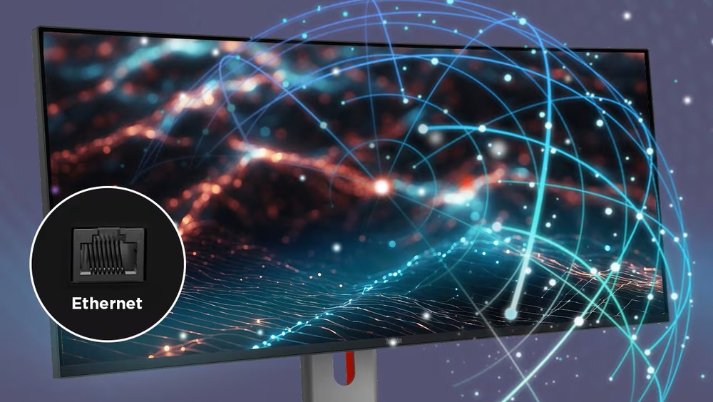 Ethernet monitora Lenovo ThinkVision P34WD-40 zaisťuje stabilné pripojenie k sieti