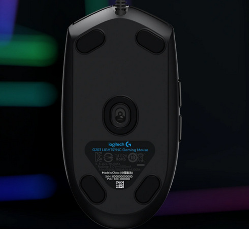 Myš Logitech G203 Lightsync biela