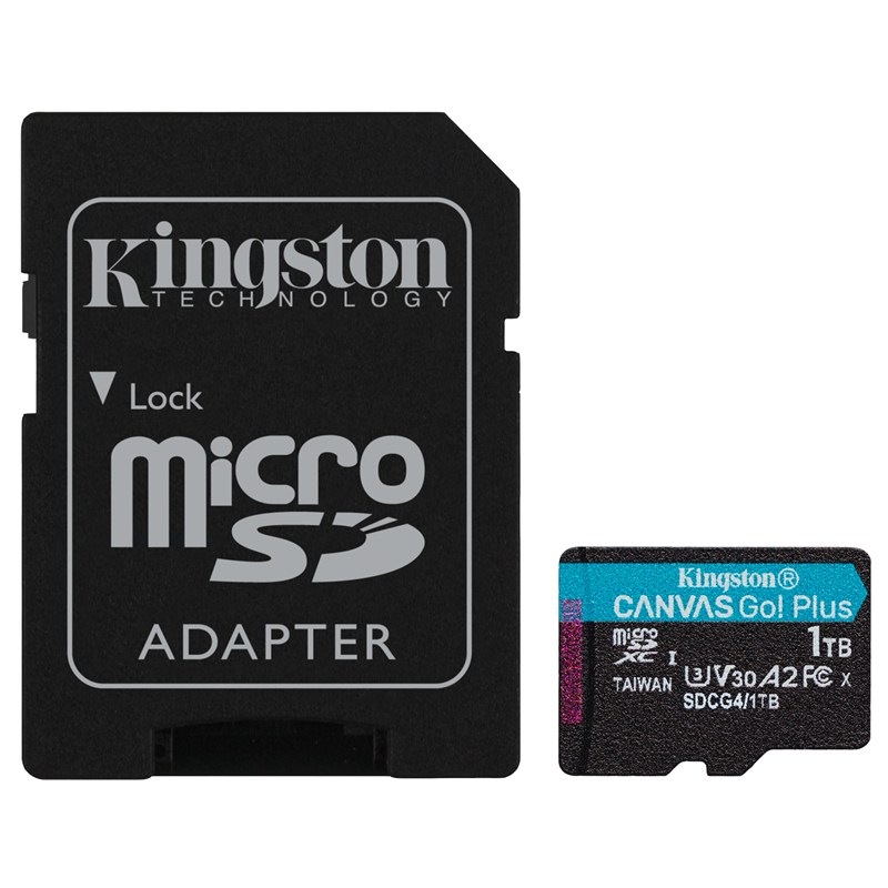 Pamäťová karta Kingston Canvas Go! Plus MicroSDXC 1TB U3 UHS-I (200R/160W) + adaptér