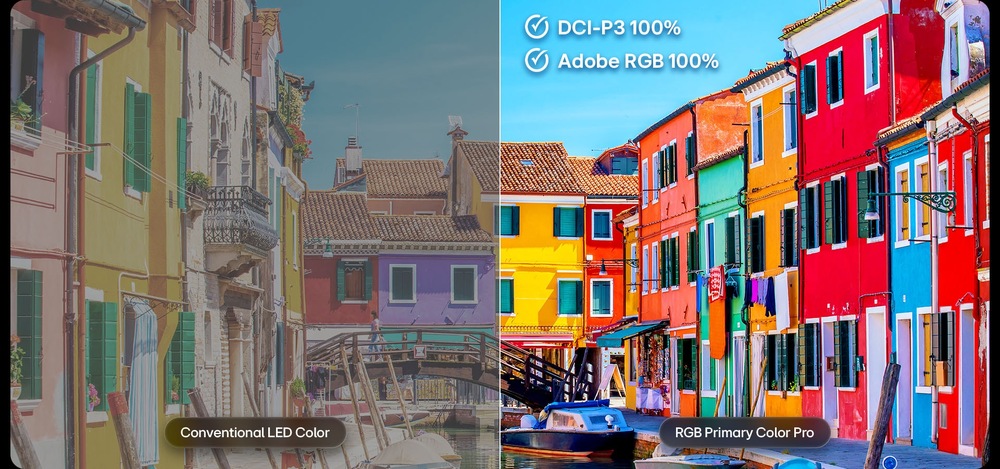 Televízor LG 75MRGB88B6B RGB Primary Color Pro využíva čisté RGB zložky a 100% DCI-P3 aj Adobe RGB pre verné farby.
