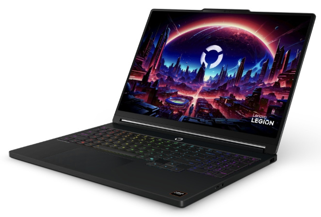 Notebook Lenovo Legion 5 15AHP11 čierny Čierny Lenovo Legion 5 15AHP11 z pravého uhla s otvoreným displejom a podsvietenou klávesnicou