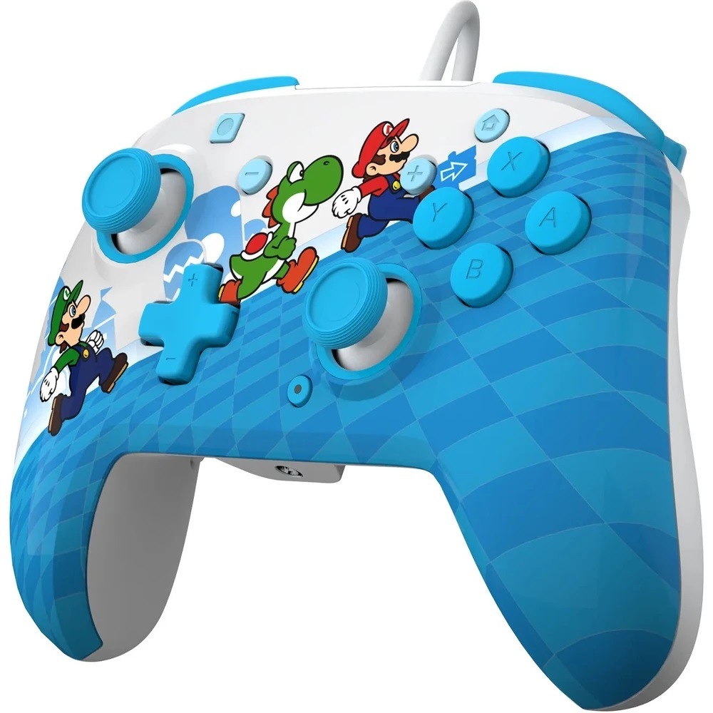 Gamepad PDP Rematch Wired Controller Mario Escape, Nintendo Switch modrý biely