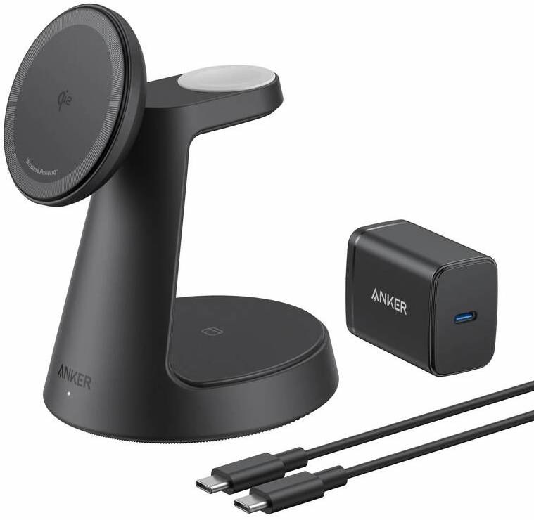 Bezdrôtová nabíjačka Anker MagGo 3v1 Dock Stand 15W čierna