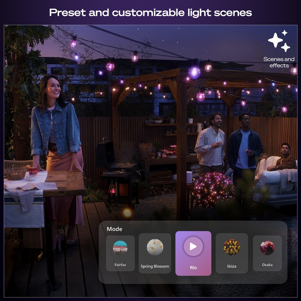 Párty osvetlenia Philips Hue Festavia globe, Bluetooth, White and Color Ambiance, 7 m PHI929004581801_06