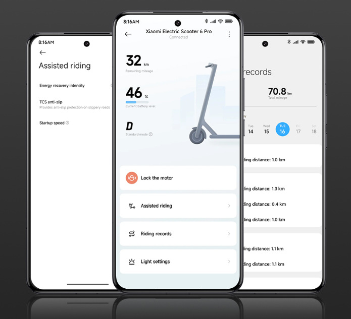 Xiaomi Electric Scooter 6 Pro umožňuje ovládanie aj pomocou aplikácie Xiaomi Home