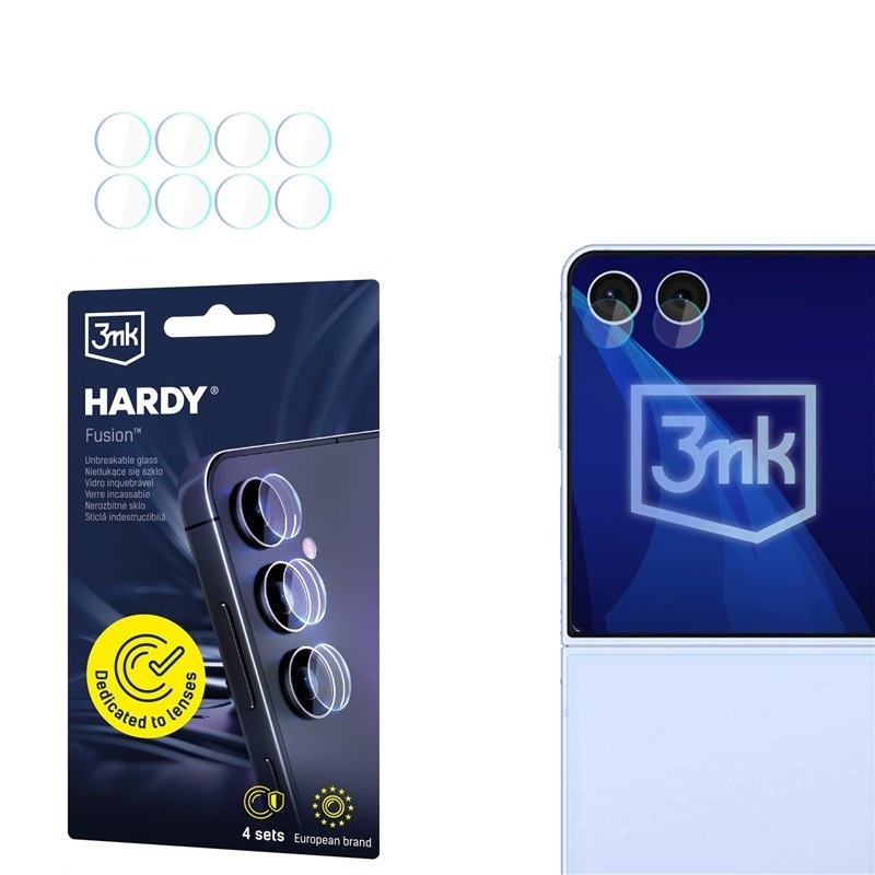 Ochranné sklo šošovky fotoaparátu 3mk Samsung Galaxy Z Flip 7 - Hardy Fusion Lens Protection - priehľadné