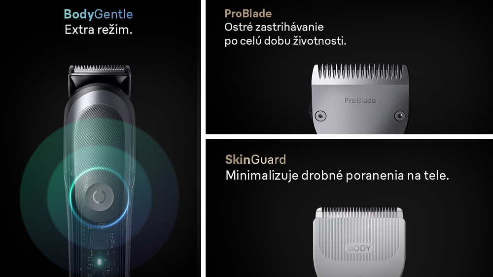 Zastrihávač multifunkčný Braun Series 9 AIO9500 sivý Zastrihávač Braun Series 9 AIO9500 je vybavený ultra doživotne ostrým britom ProBlade.