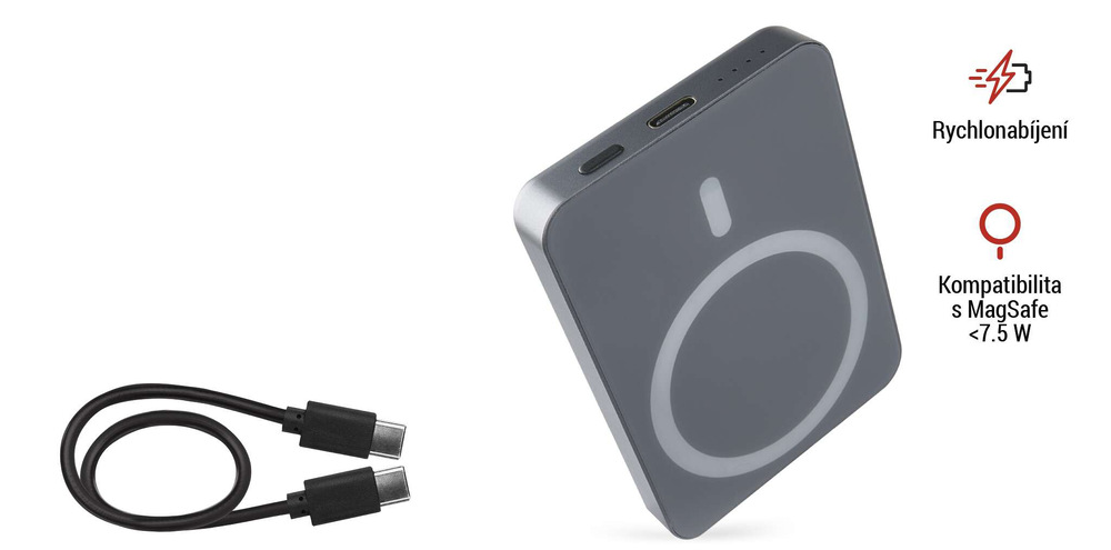 Powerbank EMOS WI 522, 5 000 mAh, 20 W+Wireless modrý Powerbank EMOS WI 522, 5 000 mAh, 20 W+Wireless modrý