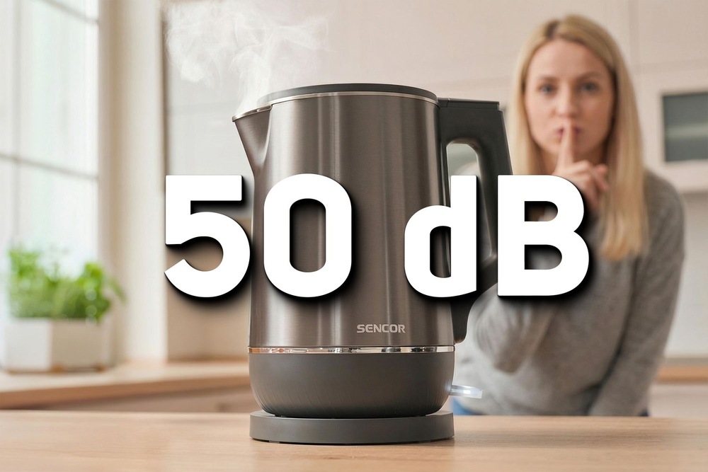 Rýchlovarná kanvica Sencor SWK 0800GY, 1,7 l nerez Opravdový výkon, klidný provoz
