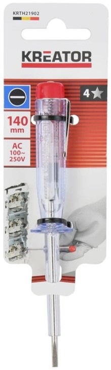 Skúšačka Kreator KRTH21902 100-250V s plochou hlavicou as dĺžkou 140mm