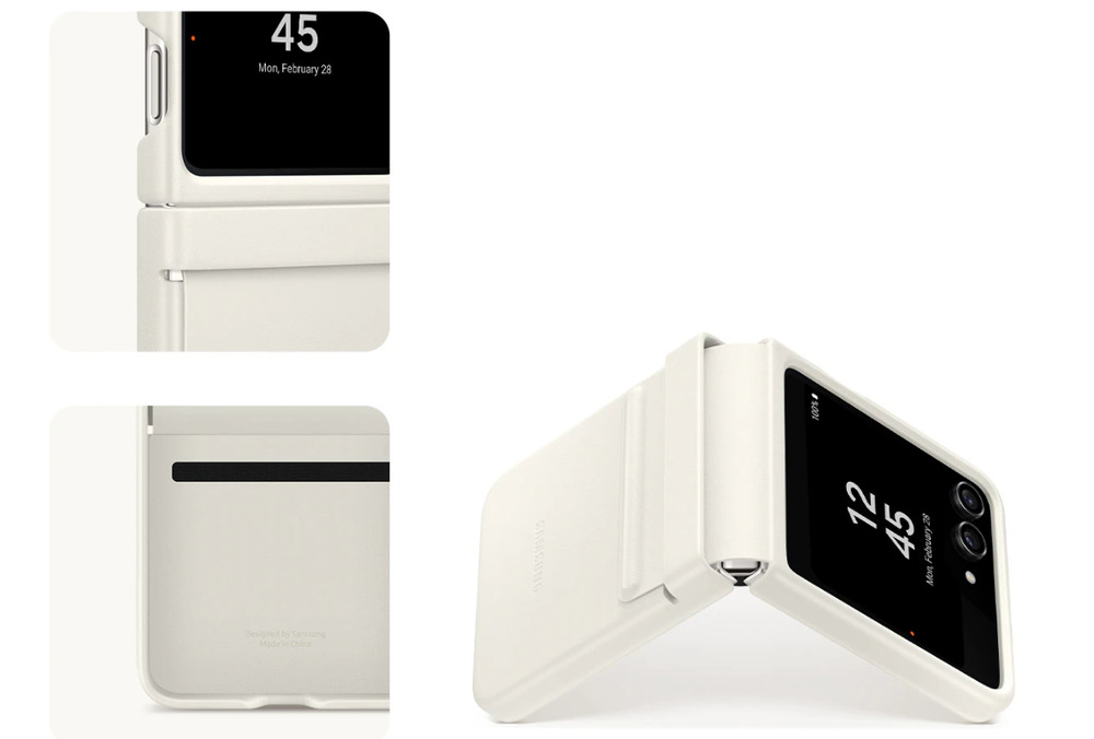 Kryt na mobil Samsung Galaxy Z Flip5 Flap Eco Leather čierny Kryt na mobil Samsung Galaxy Z Flip5 Flap Eco Leather čierny