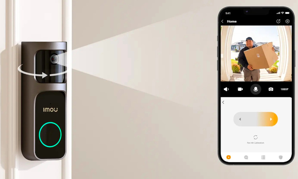 Videozvonček Imou Doorbell 2S Kit čierny Otočný objektív videozvonku Imou Doorbell 2S s náhľadom obrazu v aplikácii Imou Life
