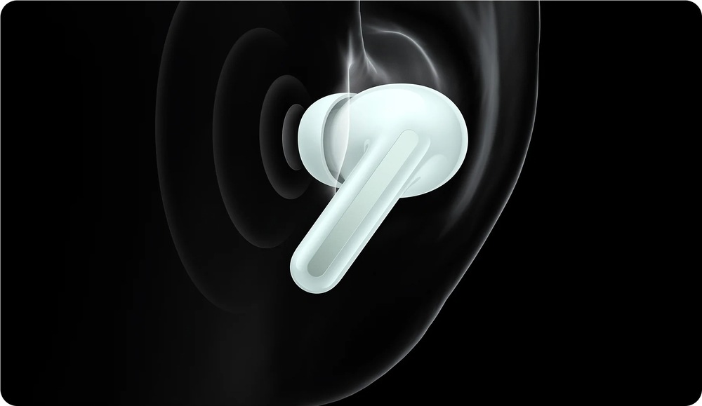 Slúchadlá Xiaomi Buds 6 Nebula Purple fialová Ilustrácia ucha so slúchadlom Buds 6 vybaveného aktívnym potlačením hluku