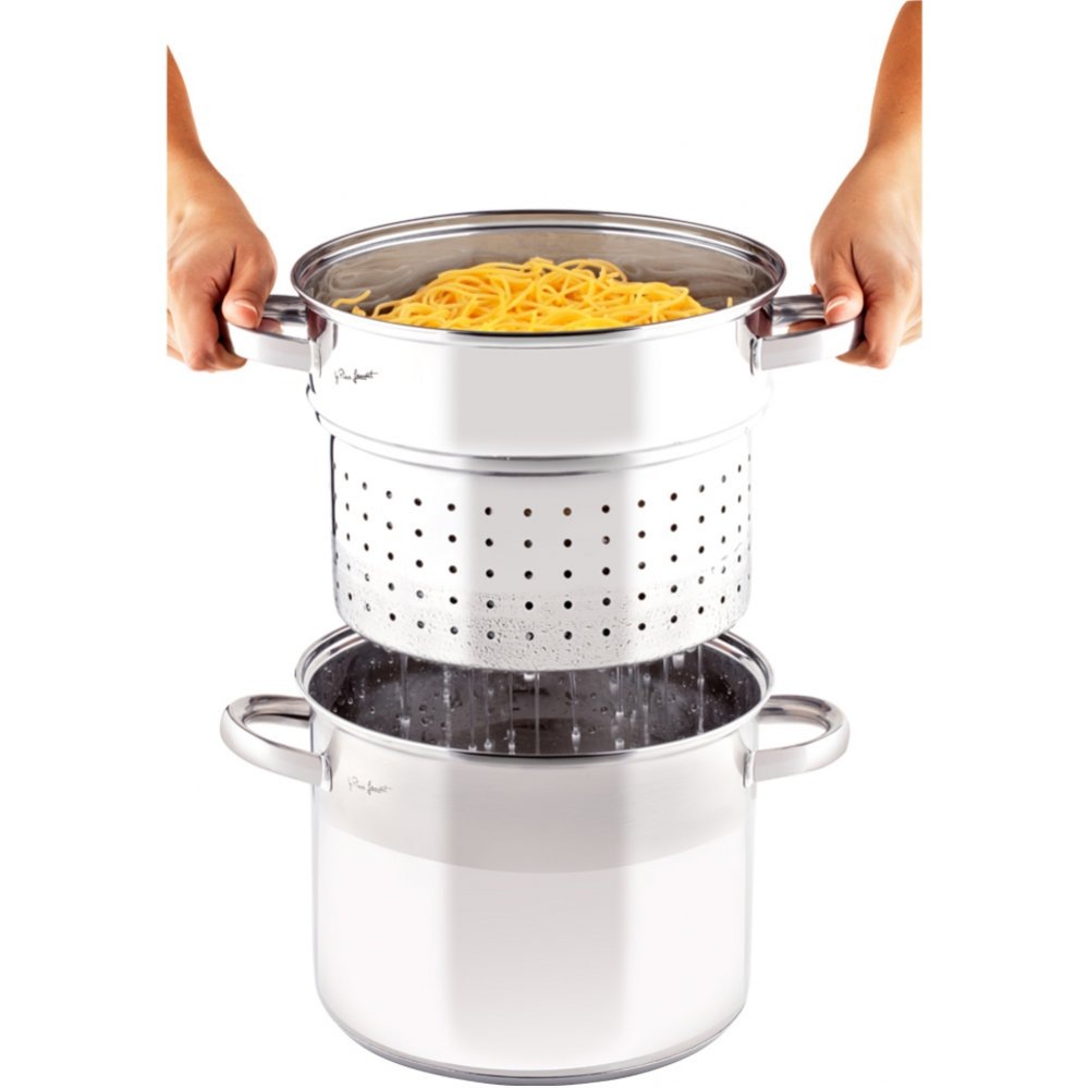 Hrniec s pokrievkou Lamart Pasta 6 l LT1067, naparovacia nadstavba, komfortné rukoväte
