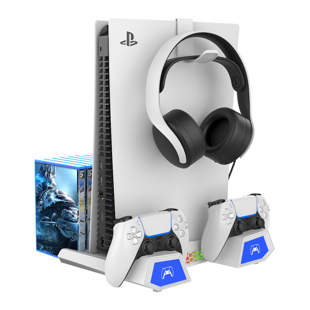 Dokovacia stanica iPega P5S023 RGB s chladením pre PS5/PS5 Slim biela Dokovacia stanica iPega P5S023 pre PlayStation 5 / PlayStation 5 Slim