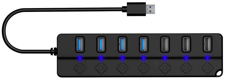USB Hub Connect IT Mighty Switch 2, USB-A/ 4x USB-A 3.0, 3x USB-A 2.0 čierny USB Hub Connect IT Mighty Switch 2, USB-A/ 4x USB-A 3.0, 3x USB-A 2.0 - čierny