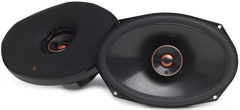 Infinity Reference 9632IX oválne koaxiálne reproduktory do auta 6×9" s čiernou membránou a medenými detailmi
