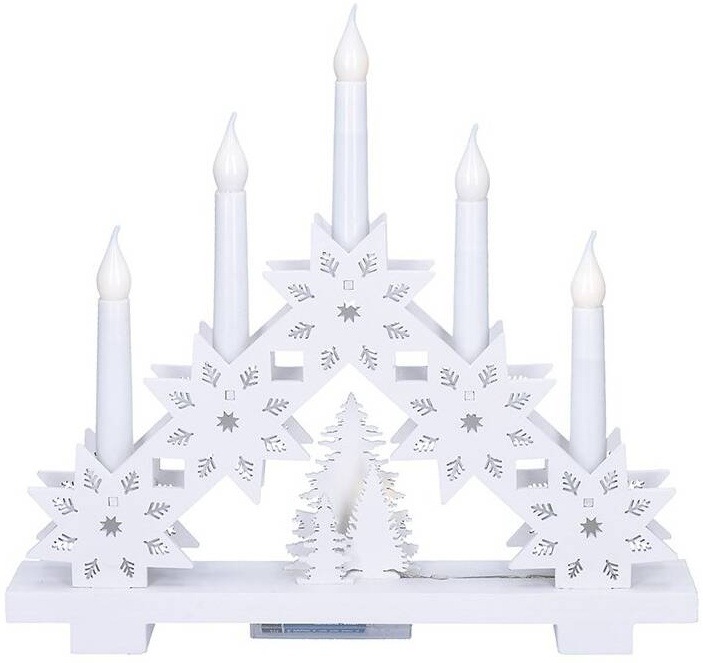 LED dekorácie Solight svietnik s hviezdami, 30cm, 5x LED, 2x AA