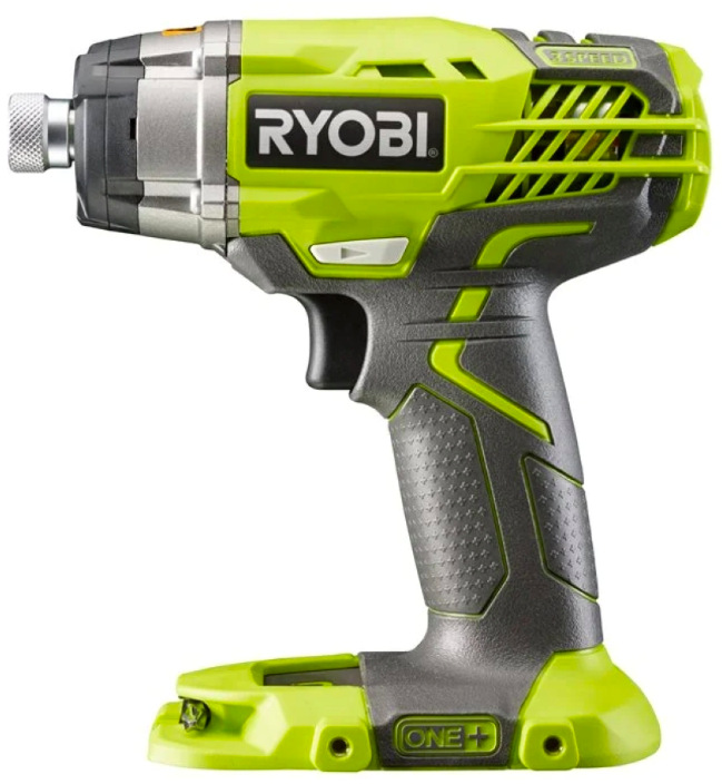 Doťahovák rázový Ryobi ONE+ R18ID3-0 (bez baterie) Bočný pohľad na rázový uťahovák Ryobi ONE+ R18ID3-0 s ergonomickou rukoväťou