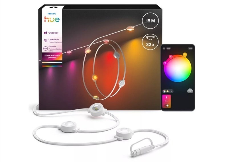 Párty osvetlenia Philips - 18 m dĺžka a 32 žiaroviek