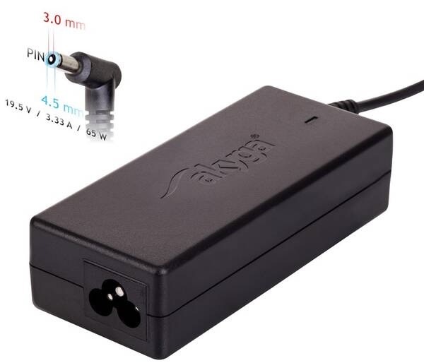 Sieťový adaptér Akyga pre notebook 19.5V/3.33A/65W 4.5 x 3.0 mm + pin pre Dell