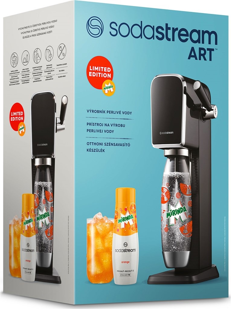 Výrobník sódovej vody SodaStream Art Black MIRINDA Mpack čierny Výrobník sódovej vody SodaStream Art Black MIRINDA Mpack čierny