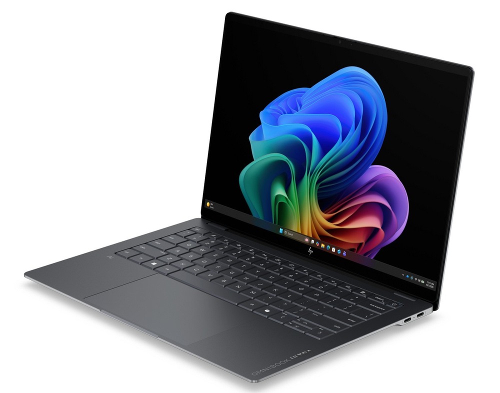 Notebook HP OmniBook Ultra AI 14-kd0071ncx + Game Pass predplatné na 2 mesiace sivý Notebook HP OmniBook Ultra AI 14-kd0071ncxzapnutý a otočený doľava