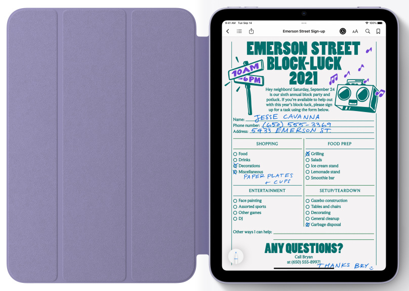 Tablet Apple iPad mini (2021) Wi-Fi + Cellular 64GB - fialový