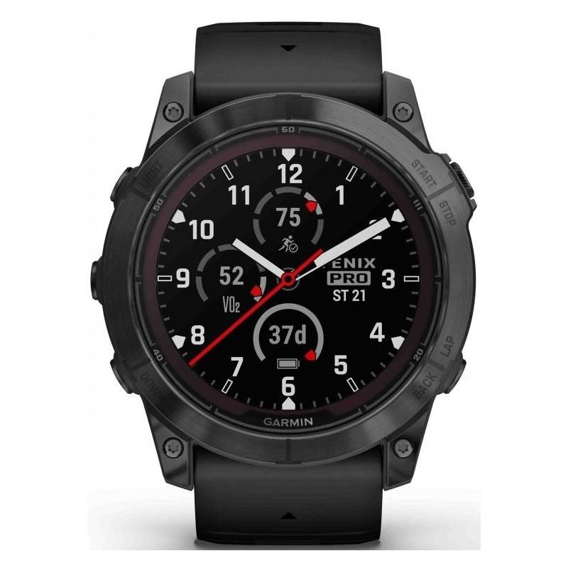 Inteligentné hodinky Garmin fenix 7X Pro Sapphire Solar - Titan Carbon Grey / Black Silicone Band
