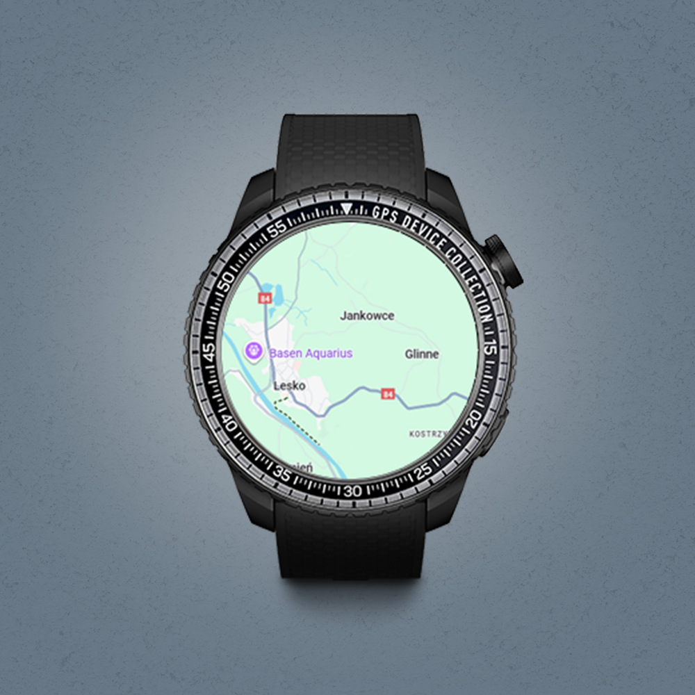 Chytré hodinky Garett Compass GPS - detail displeja s mapou a navigáciou