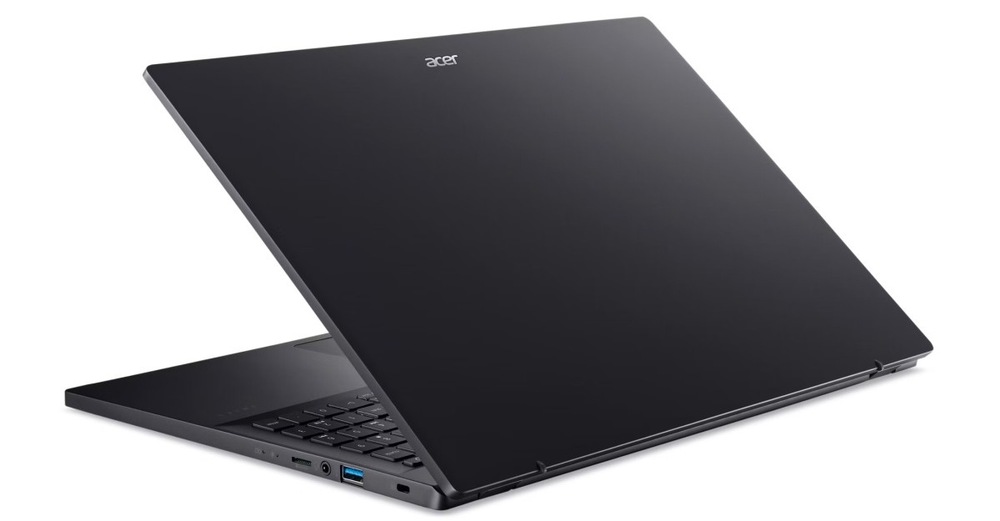 Notebook Acer Swift Go 16 (SFG16-71-5543) čierny Pootvorený notebook Acer Swift Go 16 zozadu