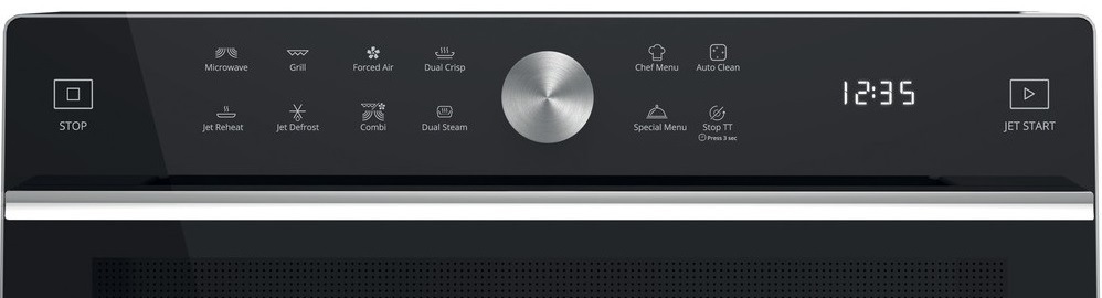 Mikrovlnná rúra Whirlpool MWSC 933 SB, čierna, detail ovládacieho panelu
