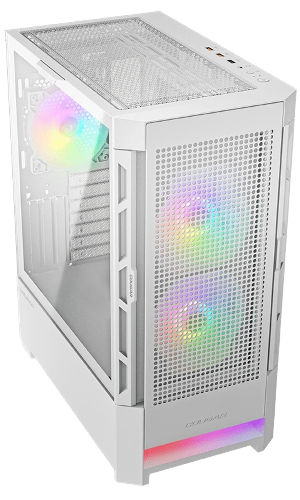 Počítačová skriňa Cougar AIRFACE RGB s moderným ARGB podsvietením, biela farba