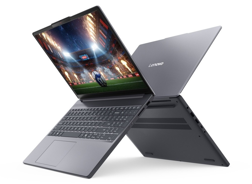 Notebook Lenovo IdeaPad Slim 3 15IPH11 sivý Dva otvorené notebooky Lenovo IdeaPad Slim 3 15IPH11