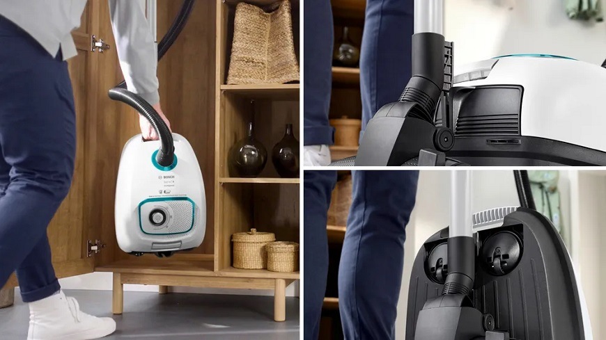 Podlahový vysávač Bosch ProHygienic BGL41HYG2H biely BOSBGL41HYG2H_manipulácia