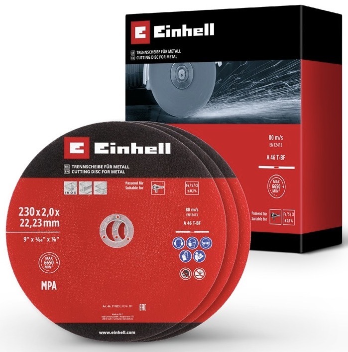 Rezné kotúče Einhell 230 mm (3 ks) pre uhlové brúsky