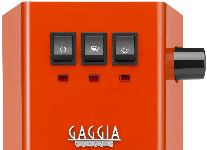 Ovládací panel kávovaru Gaggia Classic E24 s tlačidlami pre kávu a paru