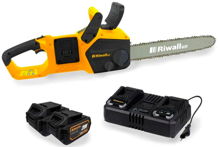 Reťazová píla Riwall RACS 4020i SET so 40cm lištou, dvoma akumulátormi a nabíjačkou v balení