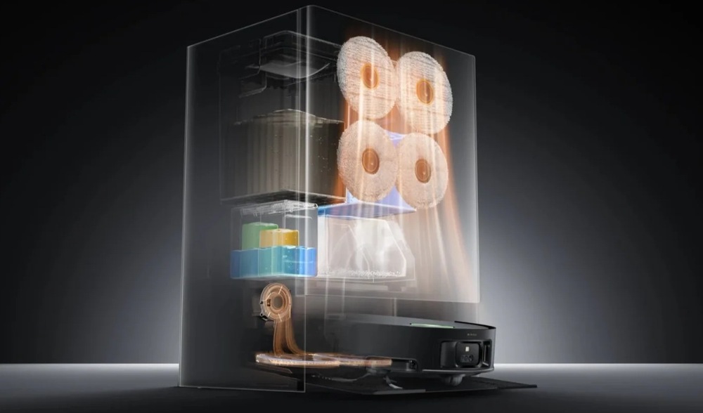 Robotický vysávač Dreame Matrix10 Ultra v samočistiacej stanici PowerDock.