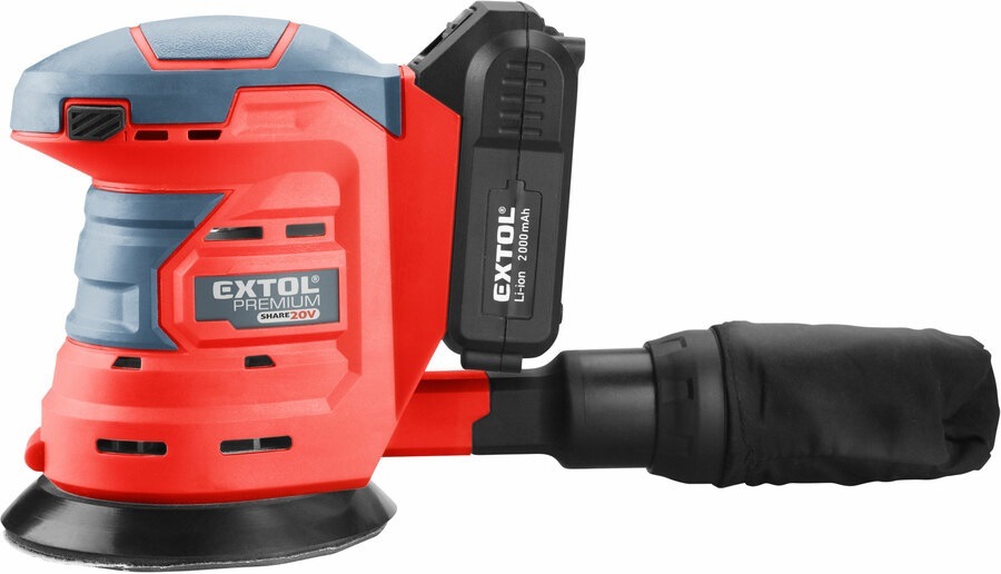 Excentrická brúska Extol Premium 8891846 (s batériou) Bruska kotoučová EXTOL PREMIUM 8891846 aku 20V2Ah